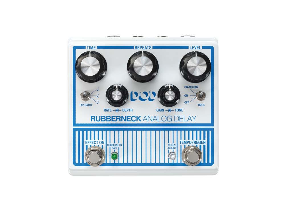 USER INTERFACE TOP PANEL 5 6 7 4 3 8 9 2 1 10 11 1. EFFECT ON / RUBBERNECK Footswitch Turns the delay effect on or off.