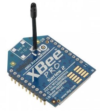 Figure 3: XBee Series 2 module Pro 2.4. XBee USB Adapter The adapter is used to regulate the input and output voltages in order to protect the XBee modules, once these have a supply voltage of 3.