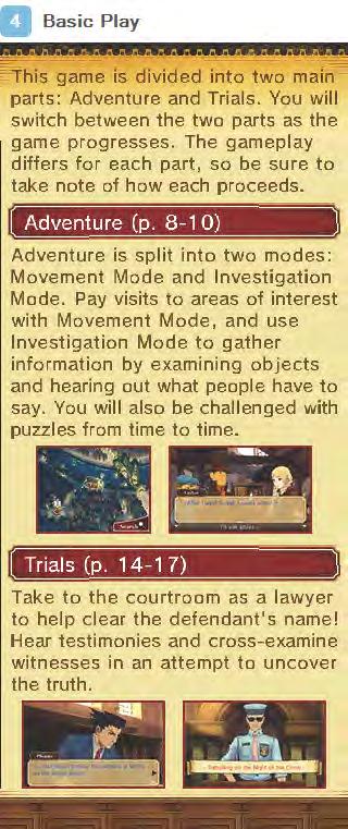 Basic Play ~..,... ~............. ""... I".... ~ This game is divided into two main parts: Adventure and Trials. You will switch between the two parts as the game progresses.
