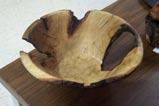 Jim Canady showed off a lidded bowl of Bradford pear, finished with friction polish.
