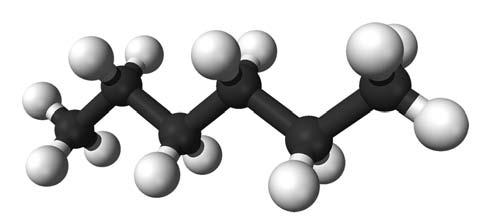 124 Crashes, Crises, and Calamities Figure 9.1. A ball-and-stick model of a hexane molecule: six carbon atoms (black) are linked in a line, with hydrogen atoms (white) linked to each carbon atom.