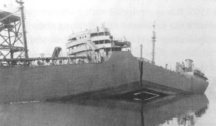 The Stress of It All 49 Figure 4.7. The USS Schenectady after it split in half. From U.S. Government Printing Office, Board of Investigation to Inquire into the Design and Methods of Construction of Welded Steel Merchant Vessels (1947).