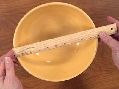 Begin by measuring the diameter of the bowl. This one measures 10".