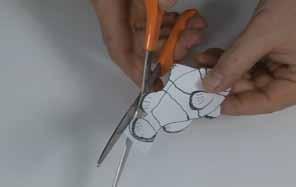 Creating the stencil With a pair of scissors carefully cut out the clown fish.