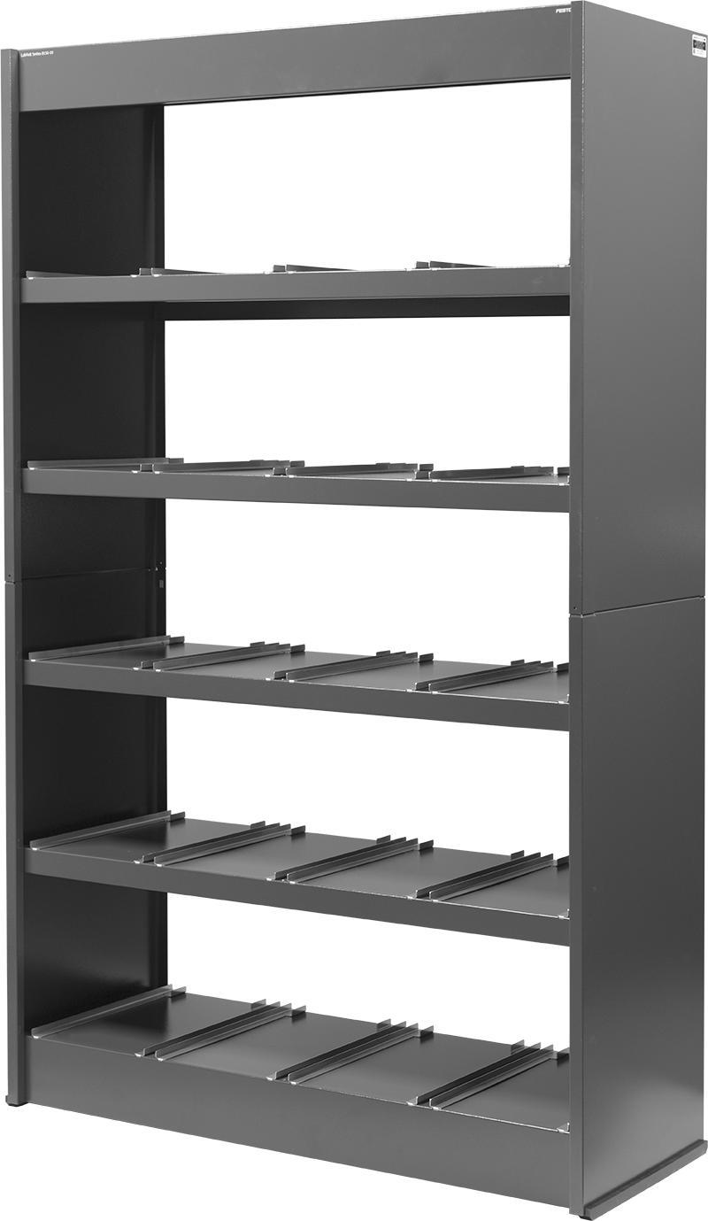 Storage Shelves (Optional) 8150-10 The Storage Shelves module contains five shelves, each of which can accommodate four full-size EMS modules or eight half-size EMS modules.