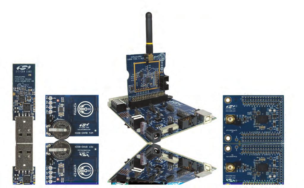 The microcontroller, EZRadio and EZRadioPRO wireless solutions offer hardware and software platforms to easily set up and configure, compile and debug a project.