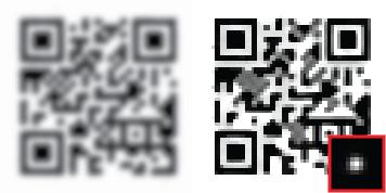 Defocus blur and upscaling blur So far, we have focused on decoding motion-blurred codes only, but the QR properties remain the same under other types for blur as well.