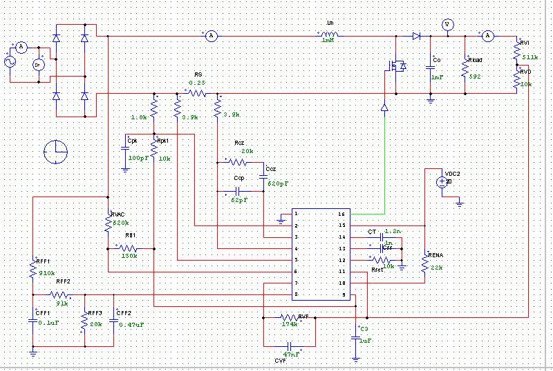 Fig.13. Circuit Diagram of PFC Using IC UC3854 (Analog Technique) Fig.14. Simulation Result with PFC From the Fig.