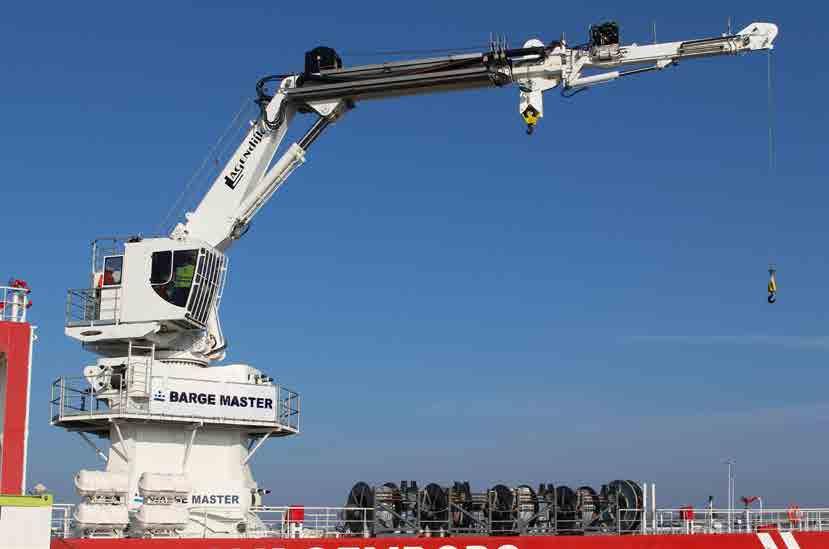 NORTH SEA BARGE MASTER The T40 motion compensated knuckle boom crane on the Kroonborg T40 ON KROONBORG - NORTH SEA Besides the T700 motion compensation platform TWD designed the Barge Master T40.