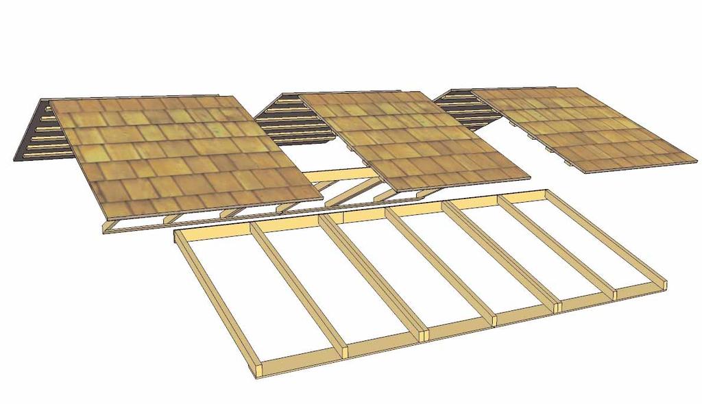 C. & D. Rafter and Roof Section Exploded view of all parts necessary to complete the Roof Section. Identify all parts prior to starting.