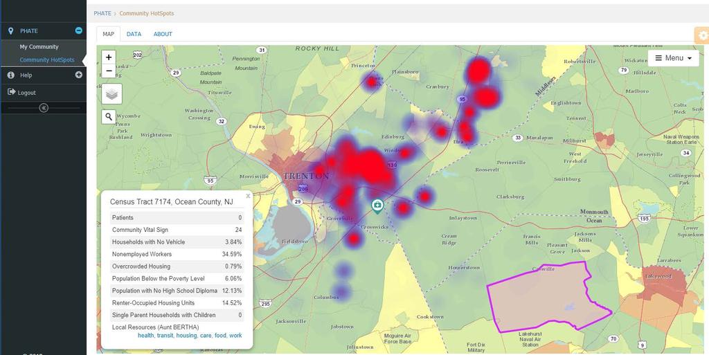 Community HotSpots Tool Whereas the My Community tool allows you to visualize the census tracts served by your clinic, the Community HotSpots tool allows you to map the distribution of