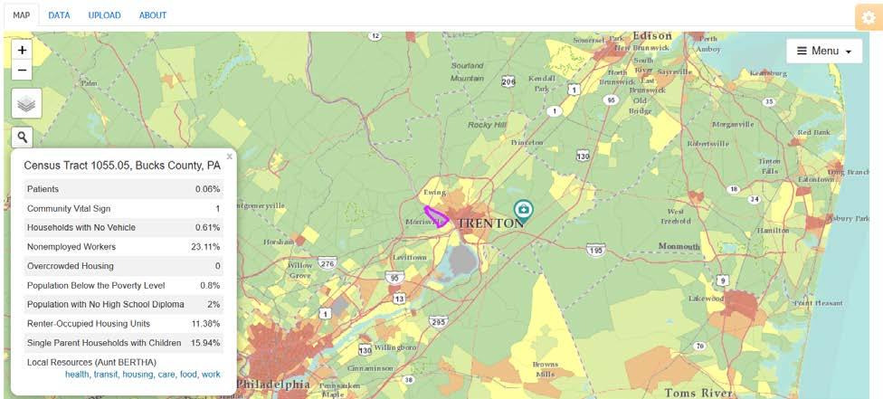 For PRIME Registry users, this area is set by the data in your registry dashboard. Each geographic unit you see on the map is a census tract.