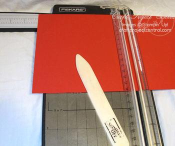 Instructions Step 1 Use a Paper Cutter to cut in half a sheet of 12 x 12 Real Red card stock so that