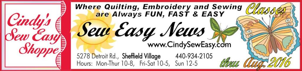 Our goal at Cindy s is to share our passion for all things sewing and provide the tools you need including Machines and Accessories,