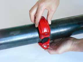 Grooved products installation instructions Installation guidance Mount the pipe coupling half-shells Model 900 (Angle Style): Slide the opened coupling over the pipe and over the gasket.
