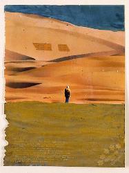 5 cm WesFr0783 (Figure in Desert) 1976 Paint on magazine