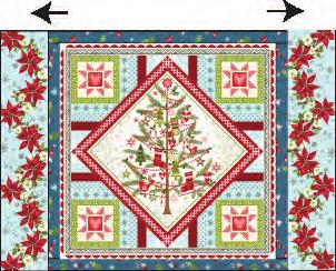 Sew one 1 ½ x 20 ½ Fabric B strip to the top and bottom of the Fabric A square to complete the