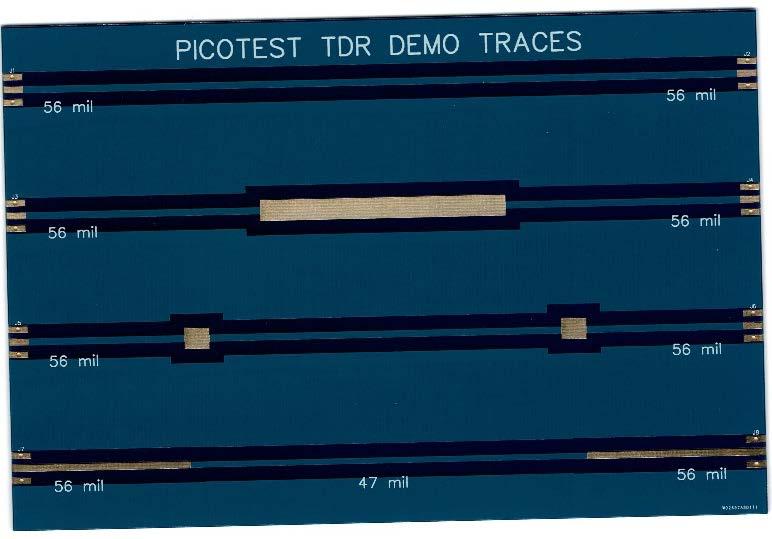 Overview 6 TDR Demo board with four traces o 50 Ohm o Beatty standard, ideal lossless single line series resonant impedance Ref.