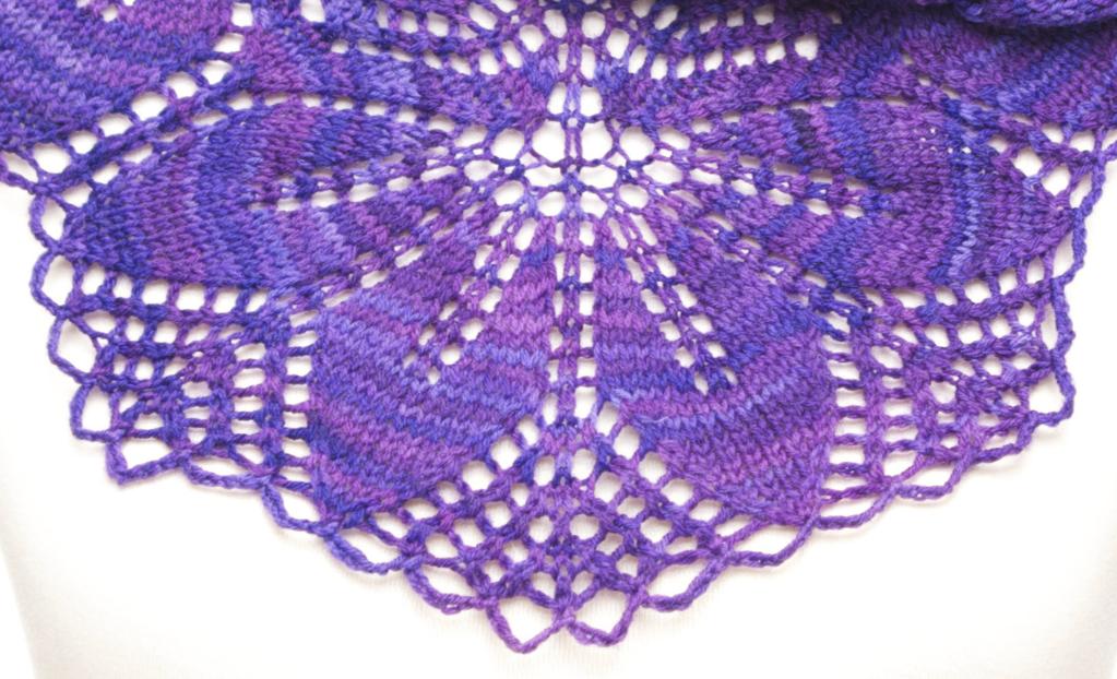shawl out of lace or cobweb weight yarn I suggest you either use the icord cast off, or use a double strand of yarn for the crochet bind off.