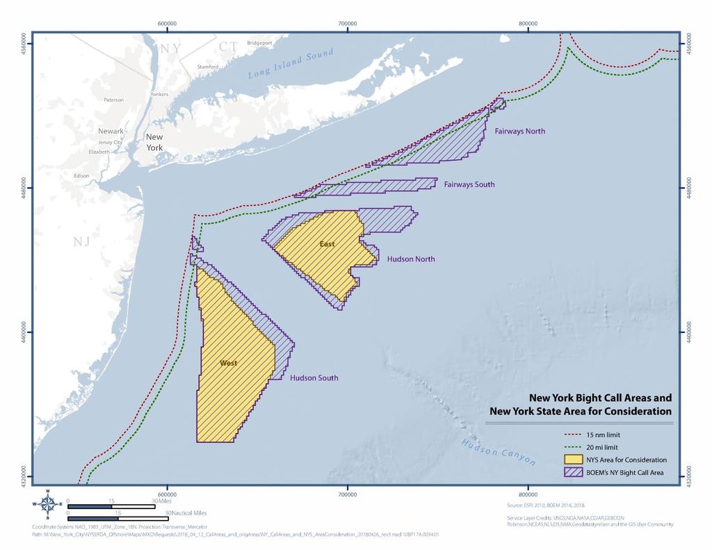 35 BOEM Call Areas and NY s Area for Consideration Comments on the New York Bight Call Areas