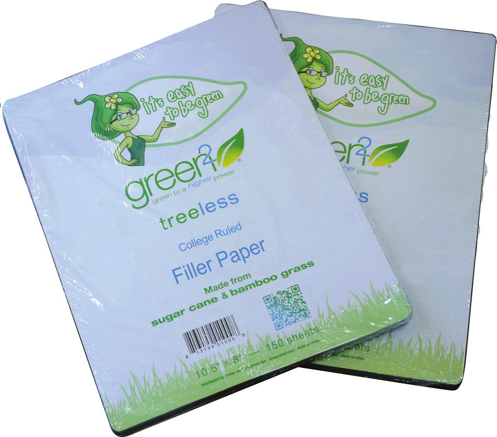 Green 2 Filler Paper is TREELESS and Recyclable.