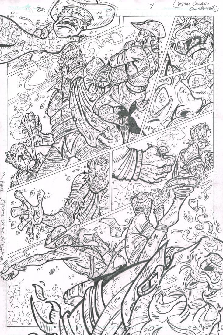 Photoshop, ready for colouring. 31: Pencilled page 5.