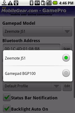 Step 2: Select your gamepad from the list. Note: the Bluetooth connection normally takes a few seconds to connect.