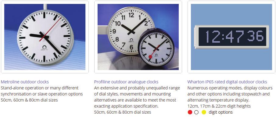 The range of movements for Flex and Trend analogue clocks include two and three hand NTP intelligent self-setting movements for Ethernet network operation with PoE power or 230V AC mains operation