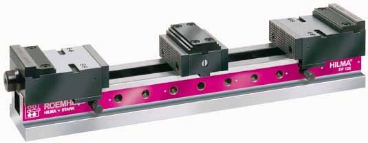 Hydraulic design Top step jaws (optional extras) Both clamping locations can be individually adjusted for clamping of differently-sized workpieces Hydraulic ports at both sides Tapped holes for