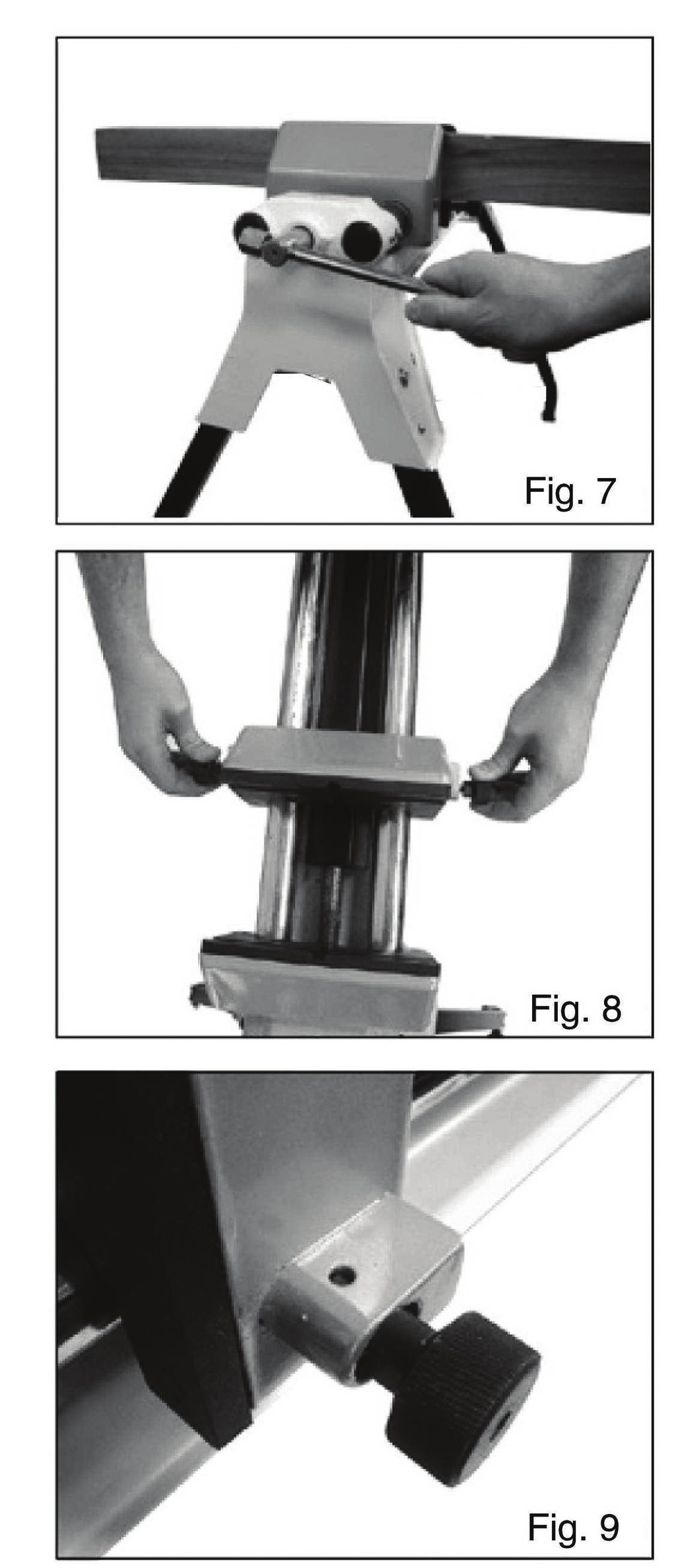 3) and ensure that the locking pin clicks into the opposite pin hole (A). (Fig.4) 5. Fully raise the opposite front leg, ensure the locking pin clicks into the opposite pin hole. (Fig.5) 6.