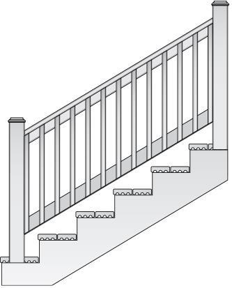 Stair Railing Step 19: Cut ends of two balusters at the same angle as the top and bottom 2x4 rails