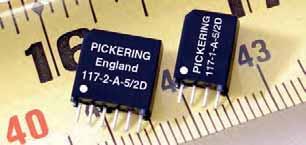 PICKERING SERIES 117 Single-in-Line reed re lays 3 Watts switching - Very high packing density stacks on 0.1 x 0.