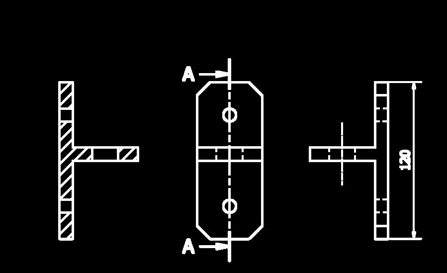 The Orthographic Production drawing of the upper part of the hinge is (shown below) has been dimensioned in accordance with BSI (British Standards Institute) standards.