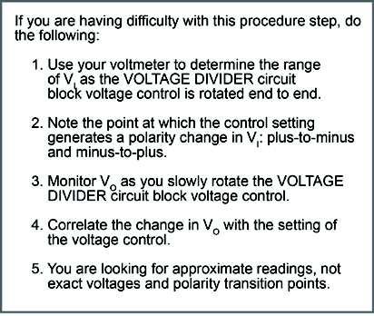 Adjust V I Based on a comparison between the circuit input and output voltages, the voltage follower a. I. b. I. c. has an effective unity gain and does not invert the polarity of V I. d. inverts the polarity of V I.