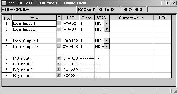 3.3 IO-04/ IO-05 Module Details 3.3.2 ocal I/O Configuration Details 3.3.2 ocal I/O Configuration Details The following items are displayed in the ocal I/O Window.