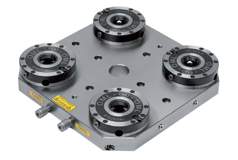 OML Automatic Positioning System (APS) Reduce setup time by up to 90 % Three-point-centering clamp on each pin for superb accuracy Clamp is mechanically locked via double irreversible wedge Air