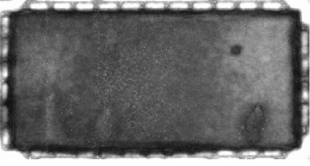 In Figures 7, 8, and 9 voids were detected in an encapsulated four stack die package with 80µ nominal die thickness using through transmission imaging.