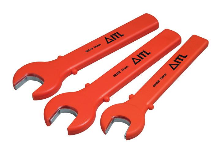 ITL INSULATED HAND TOOLS TOTALLY INSULATED SPANNERS A range of Totally Insulated Spanners with fully insulated handles and jaws.
