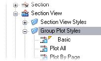The group plot styles control the location and position of the section views when they are plotted. 20.