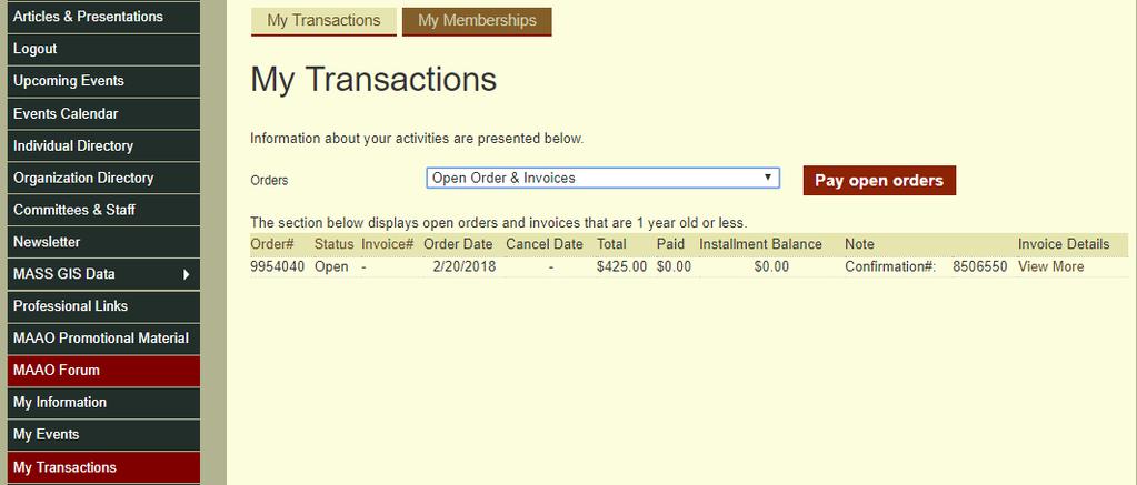 15. You can also confirm your purchase by going into My Transactions, on the left-hand tool bar.