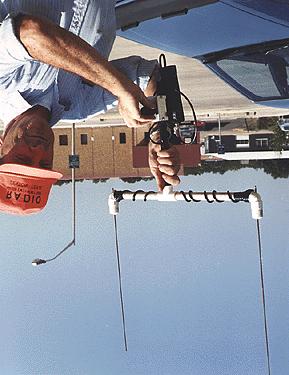 Jim Bryant, N5ZAV, uses this RDF antenna to get a bearing during a hidden transmitter hunt