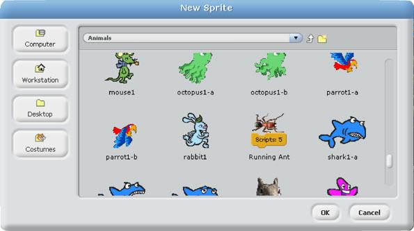 fish2 fish3 or fish4 You should now see two sprites in the sprite list (1 shark and 1 fish).