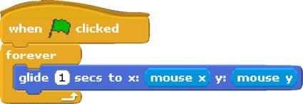 Instructions in Scratch are called scripts and are created using blocks. Let s start with the shark.