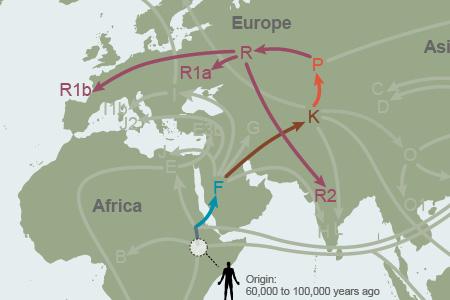 Ancient Ancestry Y-DNA Haplogroups John and Lee s Y-DNA haplogroup: R1b1a2 ~30,000 years ago