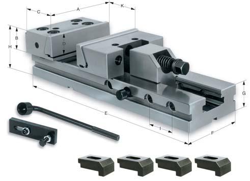 Machine vices MSR - with draw-down jaws APPLICATION For universal use on milling machines and machining centers. TYPE Clamping system mechanical without power transmitter, manually operated.