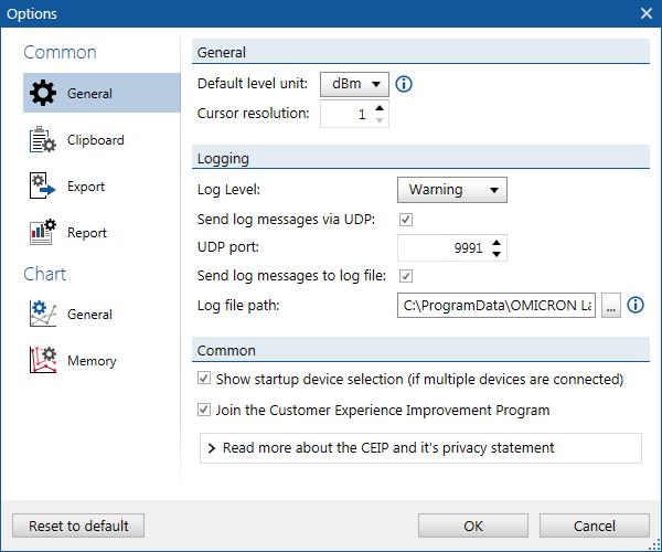 6.4 Options menu The Options menu allows you to modify several functions of the Bode Analyzer Suite.