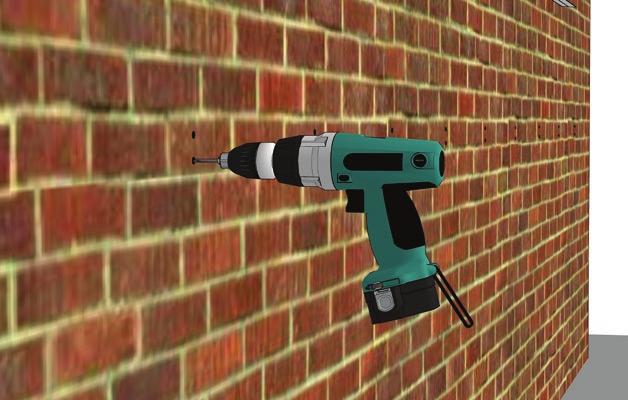 4. Drill a 8mm diameter hole for the fixings of the wall plate using masonry drill bit to a