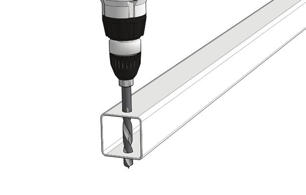 Ensure the vertical flanges are at right angles to the wall so that when the bolt connecting it to the post is inserted