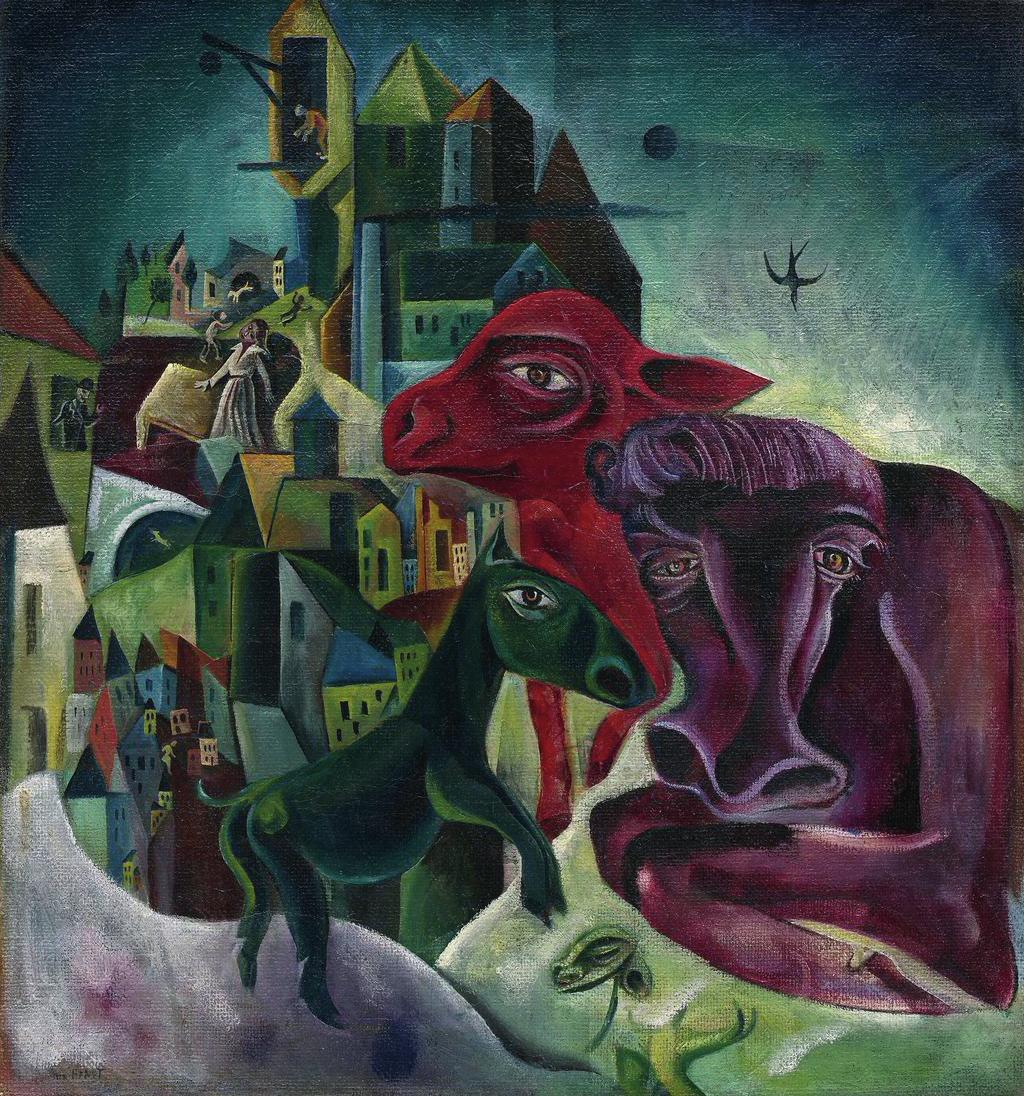 SECTION 1 EXPRESSIVE ART STUDIES (continued) Image for Q3 City with Animals (1919) by Max Ernst oil paint on canvas (67 63 cm) 3.