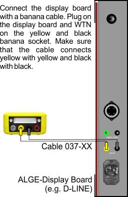 For a start gate STS the green banana socket of the start gate has to be connected with the red banana socket of the WTN, as well as the two black banana sockets. 5.